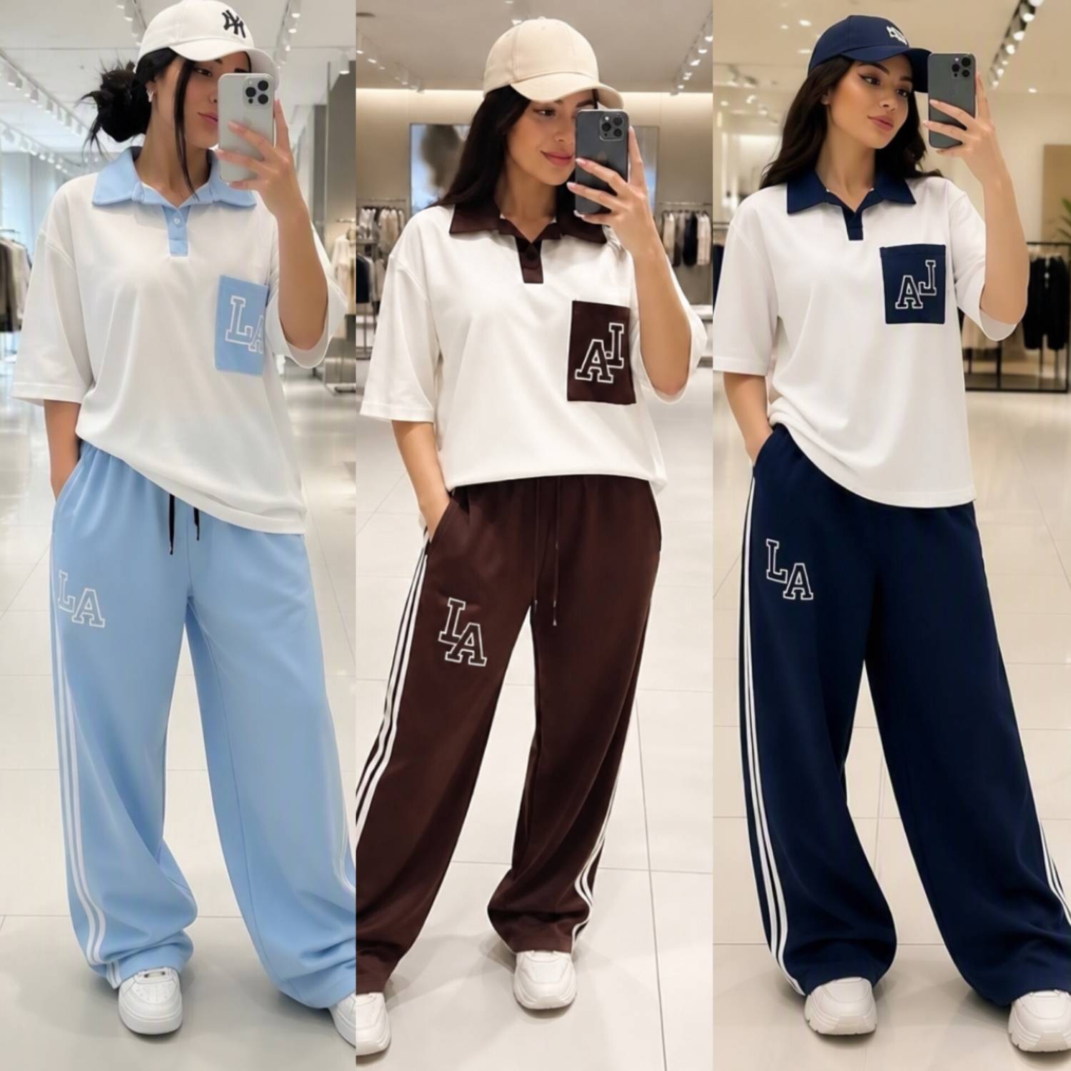 ست تیشرت شلوار LA🫀🥰کد22468 کلار