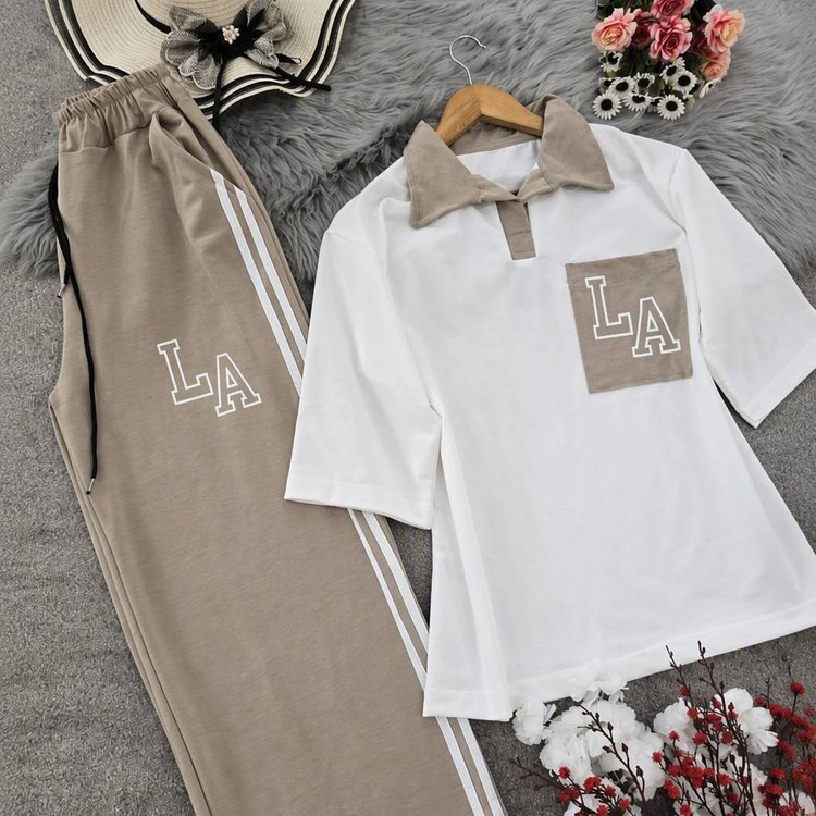 ست تیشرت شلوار LA🫀🥰کد22468 کلار