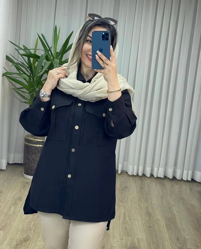 مانتو لنین دو جیب ستاره🥰✨کد 21665 سارین