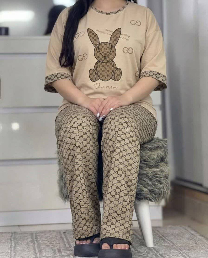 تیشرت شلوار خرگوش 🐰❤️کد 15401 ماه