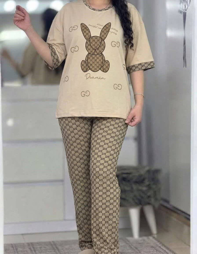 تیشرت شلوار خرگوش 🐰❤️کد 15401 ماه