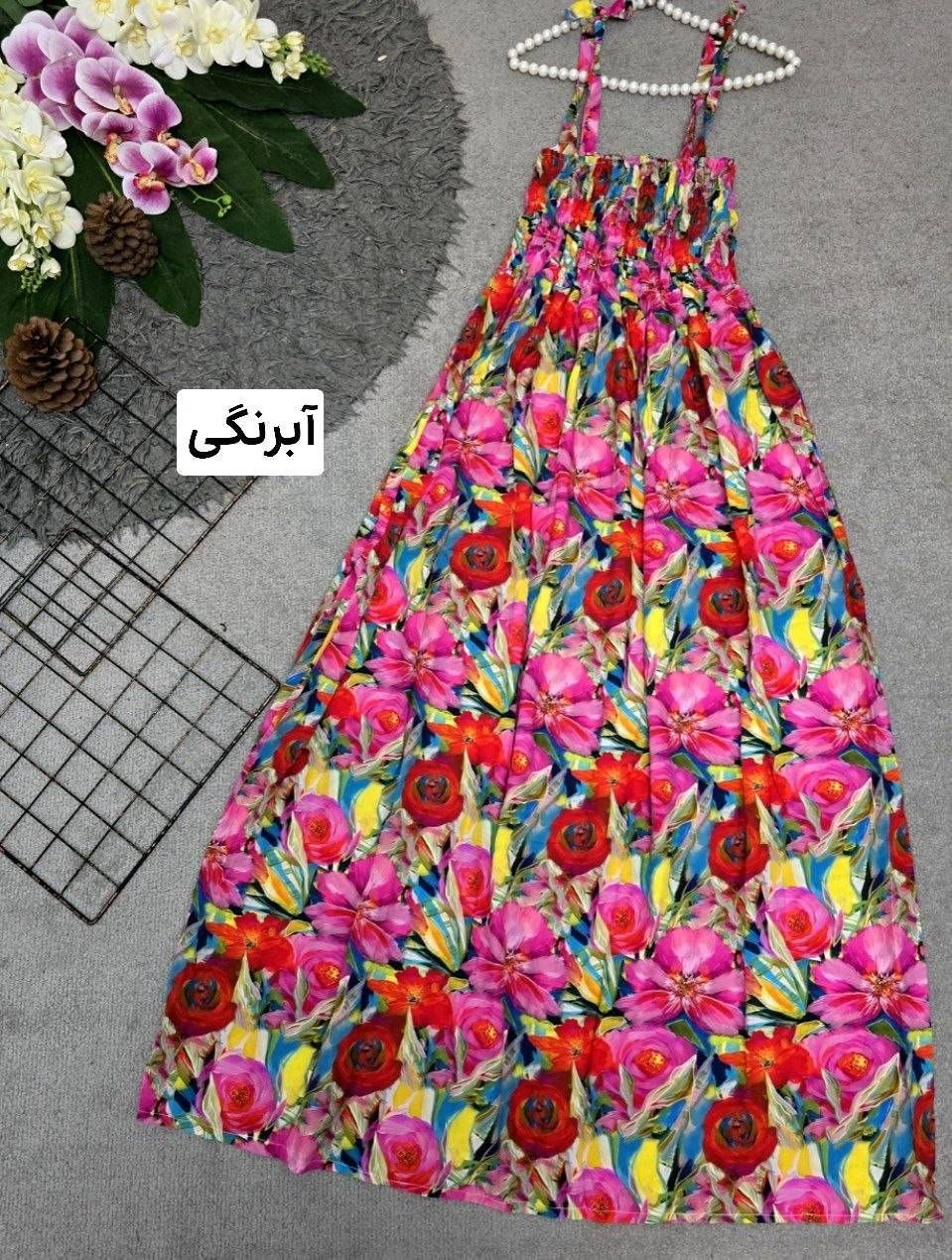 پیراهن اطلس تمام نخی با کیفیت 🎀🌈🛍۲۱۹۵۶ نفیس