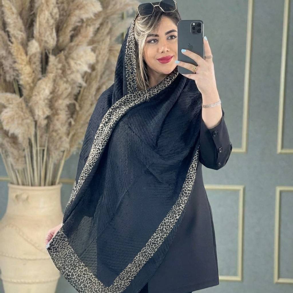 شال پلنگی پلیسه 🌿 با کیفیت عالی ✅ الیش7186