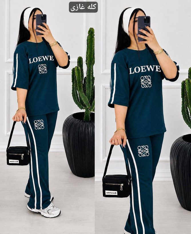 ست تیشرت و شلوار loewe🌈با رنگبندی و کیفیت عالی ✅ شایسته۲۶۵۱