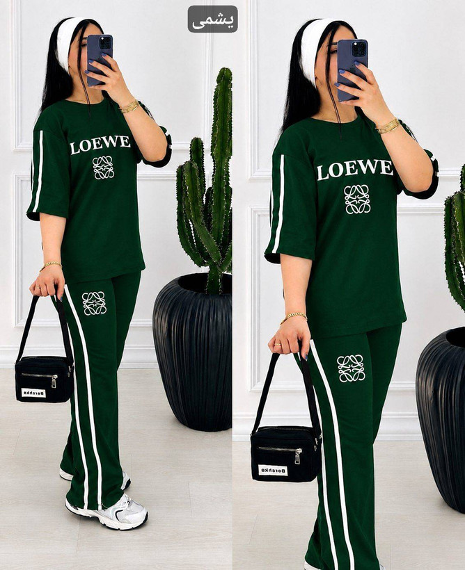 ست تیشرت و شلوار loewe🌈با رنگبندی و کیفیت عالی ✅ شایسته۲۶۵۱