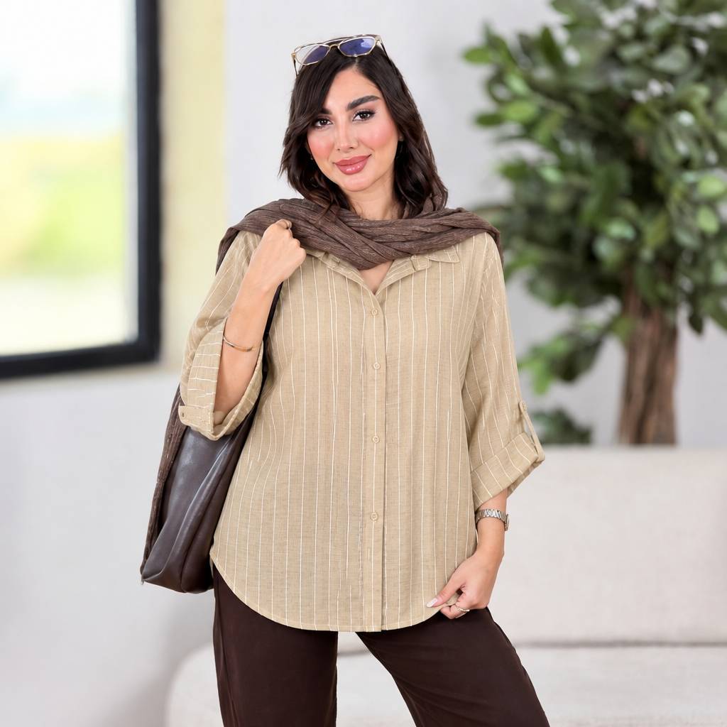 شومیز دیپلمات السا 🌈با رنگبندی و کیفیت عالی✅ والی22709