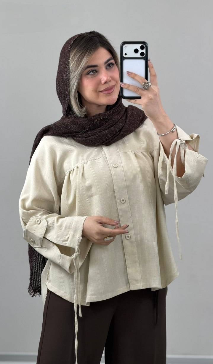 شومیز مانتوی مدل نبات 🌼با رنگ بندی و کیفیت عالی✅ ساری22699