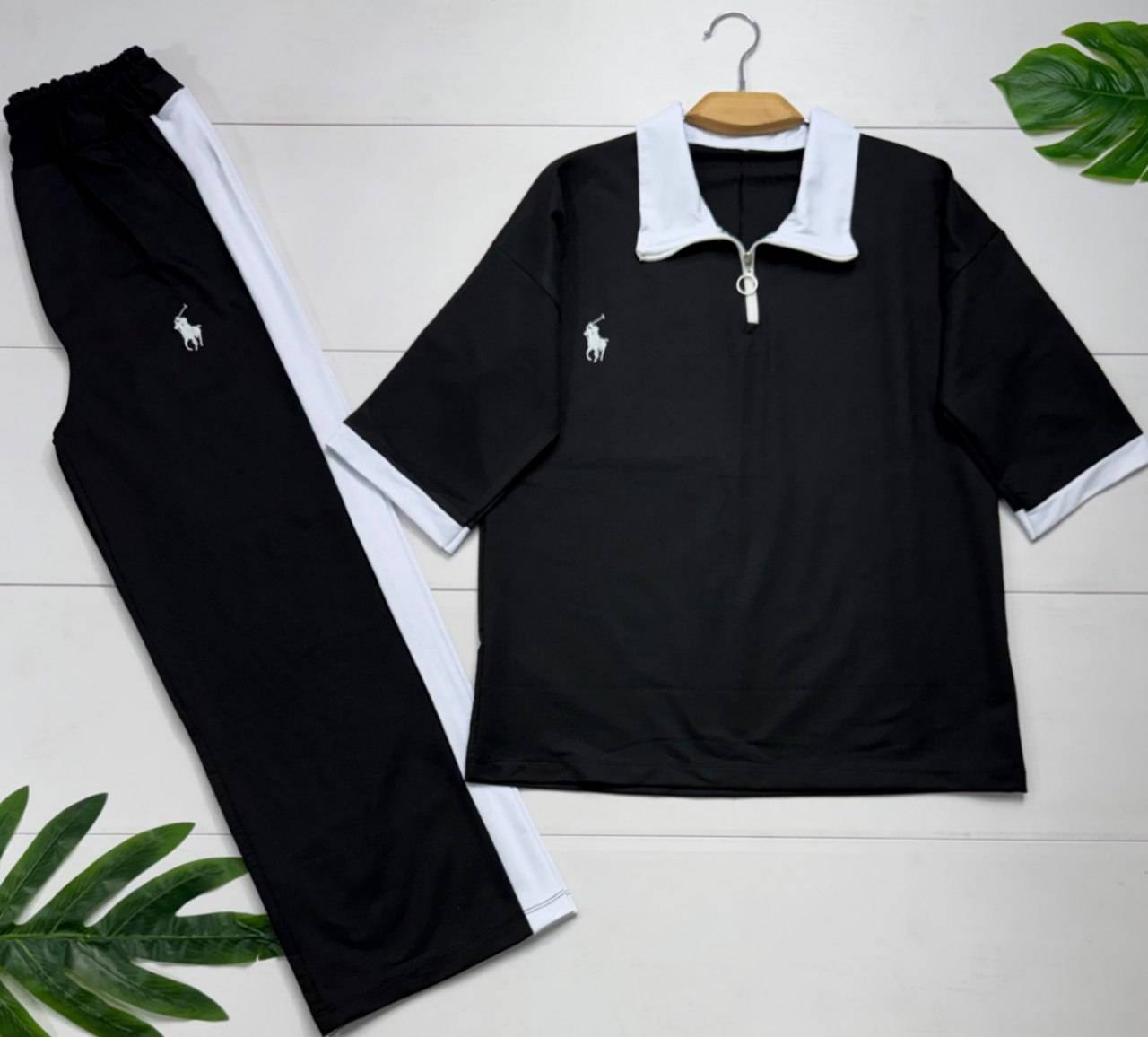 ست تیشرت و شلوار پولو 🌿 با کیفیت عالی ✅ الیش21907