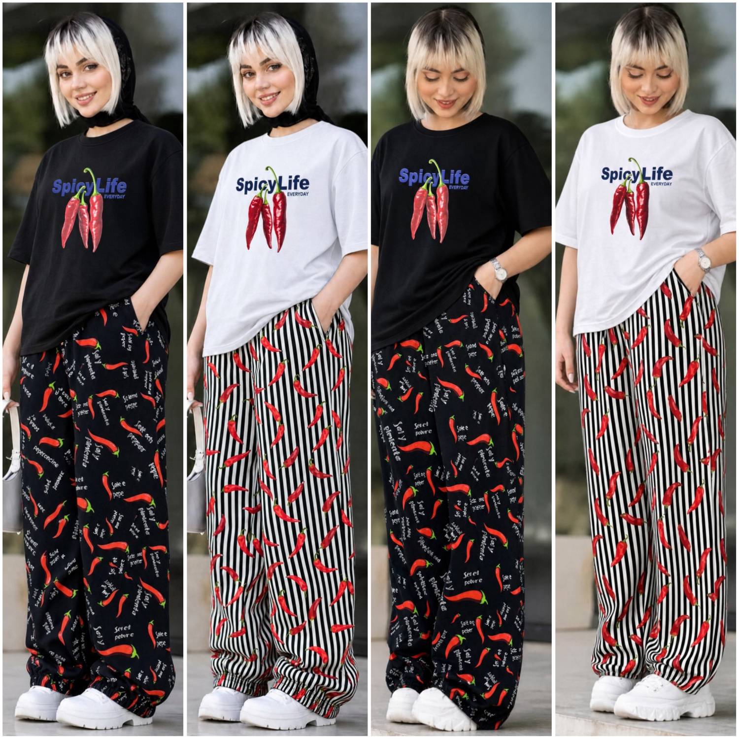 ست تیشرت و شلوار pepper🌶️ با کیفیت بسیار عالی ✅آلیش22760