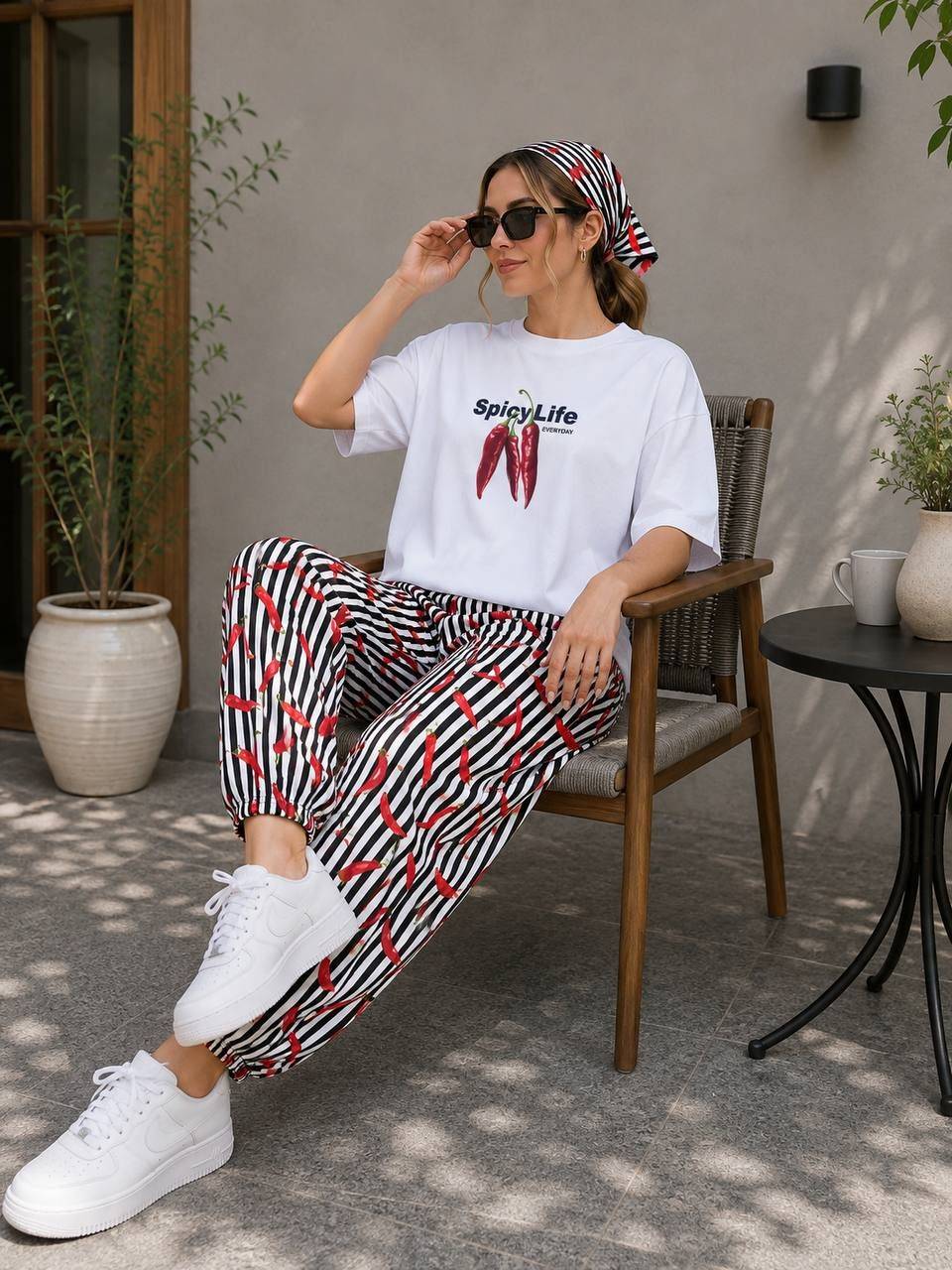 ست تیشرت و شلوار pepper🌶️ با کیفیت بسیار عالی ✅آلیش22760