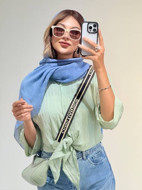شومیز گره ای مهراز آیوا دبل در رنگبندی 🥰🥰 کد ستشو ۱۳۴۷۹