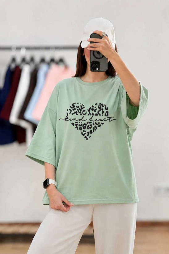 تیشرت باکسی قلب جنس سوپر پنبه در رنگبندی 🤩 🤩 کد ۲۲۷۲۴ ستشو