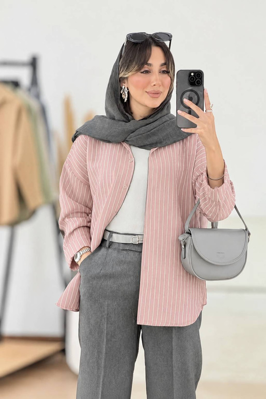 شومیز مانتویی تینا با جنس پری🥰♥کد 13607 طاها