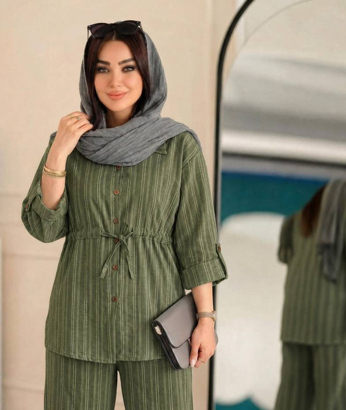 ست شومیز و شلوار دلدار 🌿با رنگ بندی و کیفیت عالی ✅الیش12625