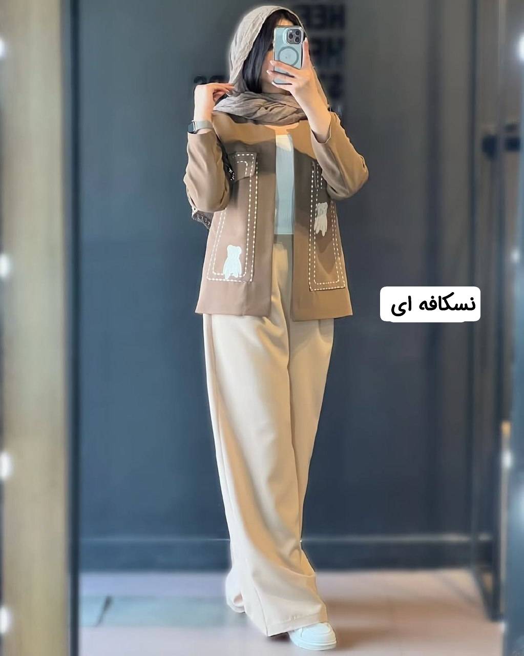 کت و شلوار گلدوزی پاندا😍🤍کد 6464 طاها
