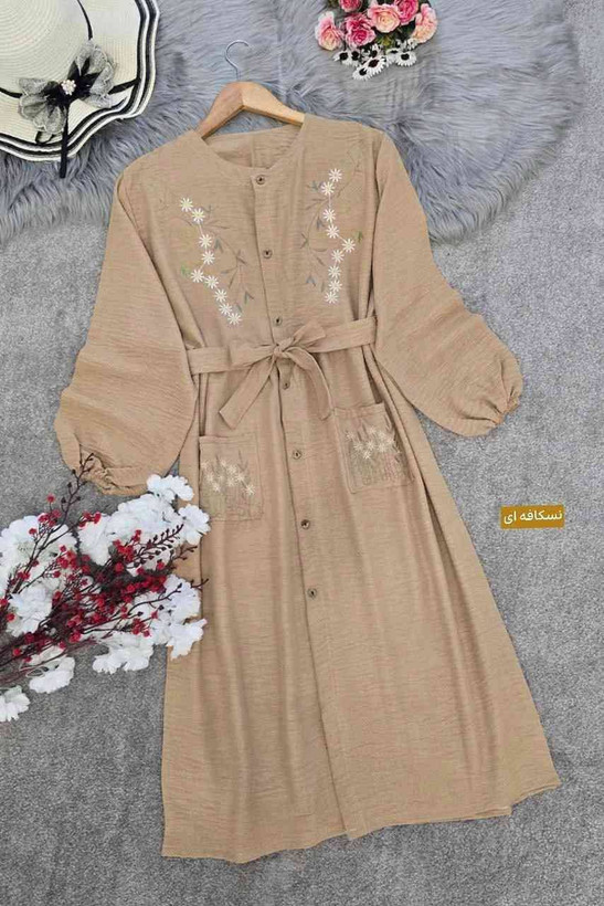 مانتو گلدوزی نهال 🌿 با رنگ بندی و کیفیت عالی ✅والی4654