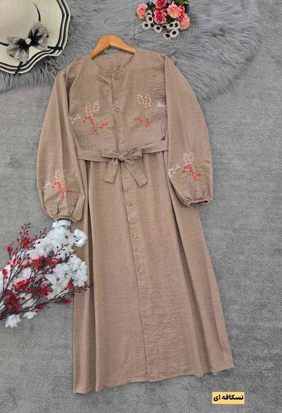پیراهن گلدوزی نگار🌿 با رنگبندی و کیفیت عالی ✅والی19460