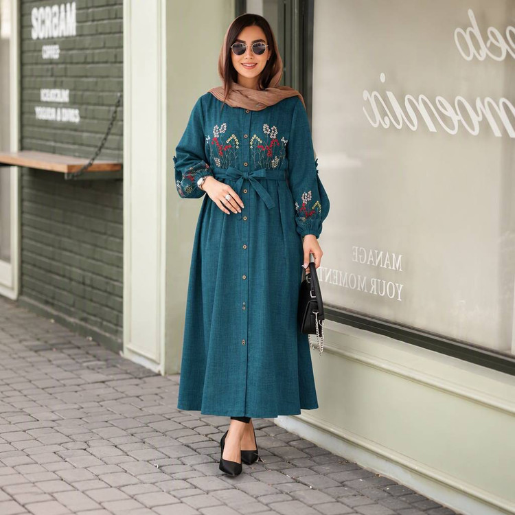 پیراهن گلدوزی نگار🌿 با رنگبندی و کیفیت عالی ✅والی19460
