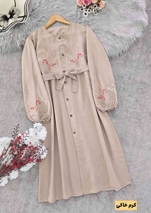 پیراهن گلدوزی نگار🌿 با رنگبندی و کیفیت عالی ✅والی19460