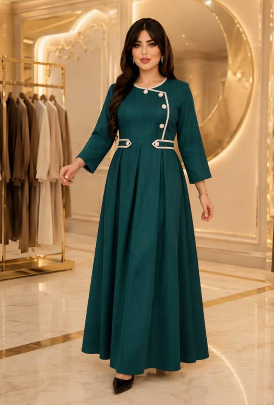 پیراهن بلند دامن کلوش آذین جنس مازراتی🥰♥کد 20951 ناز
