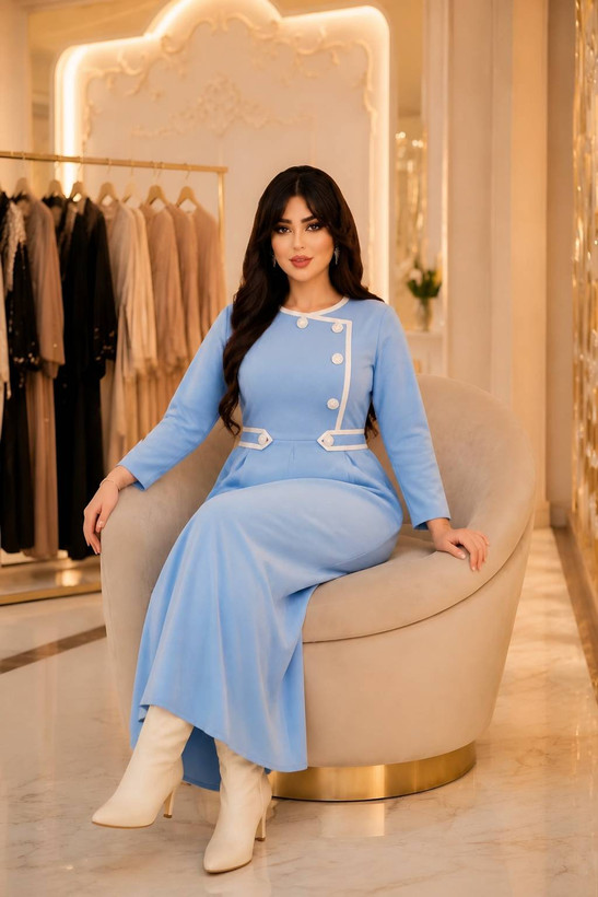 پیراهن بلند دامن کلوش آذین جنس مازراتی🥰♥کد 20951 ناز