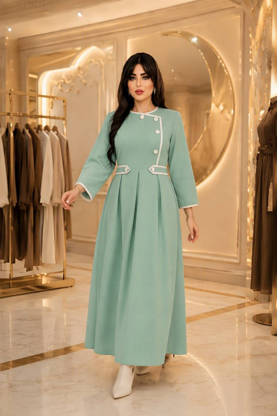 پیراهن بلند دامن کلوش آذین جنس مازراتی🥰♥کد 20951 ناز