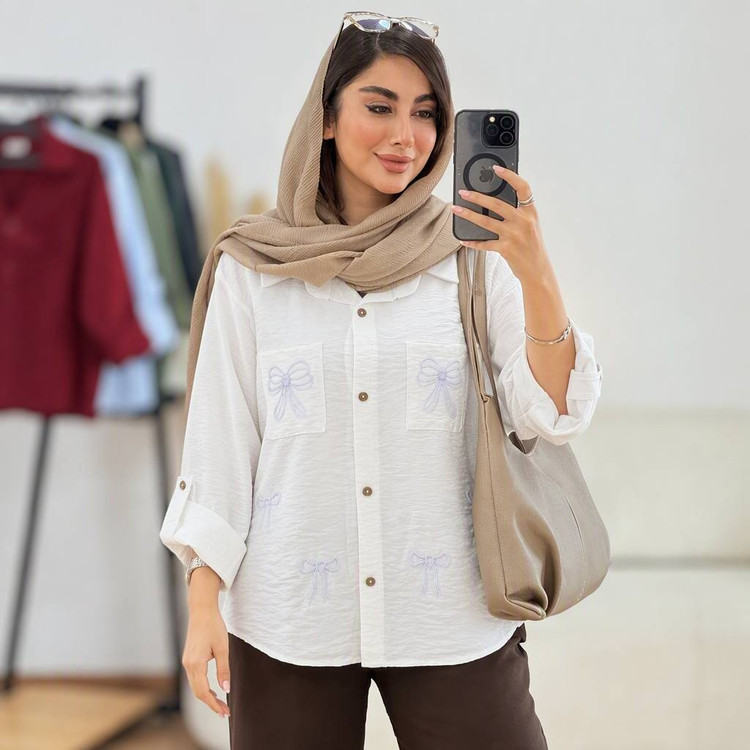 شومیز گلدوزی بارانا🌿با رنگ بندی و کیفیت عالی ✅والی22189