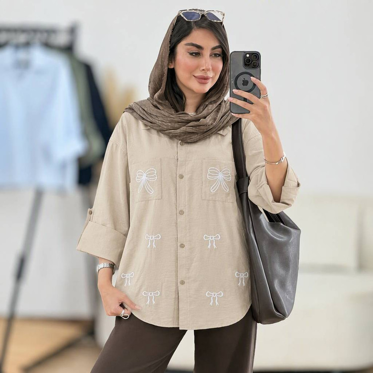 شومیز گلدوزی بارانا🌿با رنگ بندی و کیفیت عالی ✅والی22189