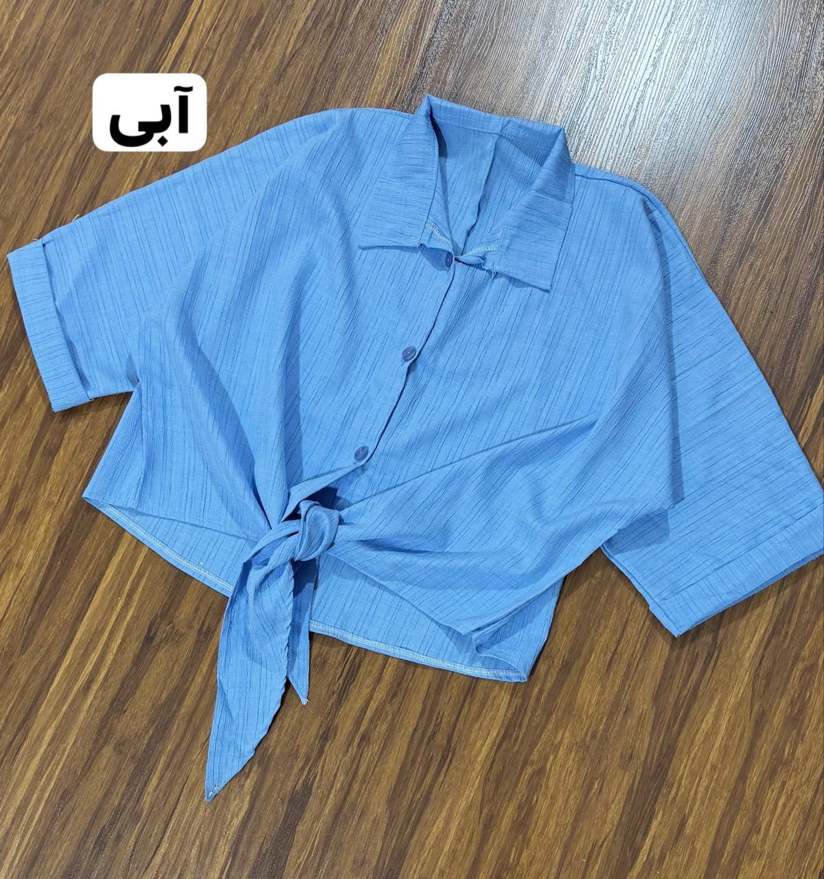 شومیز باکسی گرهای 🌿 با رنگ بندی و کیفیت عالی ✅ چیچک22925