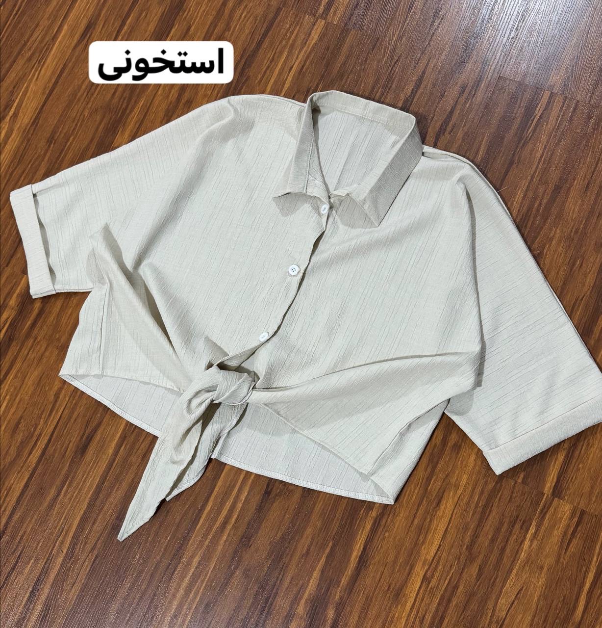 شومیز باکسی گرهای 🌿 با رنگ بندی و کیفیت عالی ✅ چیچک22925