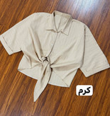 شومیز باکسی گرهای 🌿 با رنگ بندی و کیفیت عالی ✅ چیچک22925