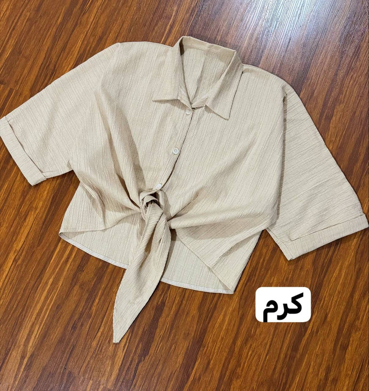 شومیز باکسی گرهای 🌿 با رنگ بندی و کیفیت عالی ✅ چیچک22925