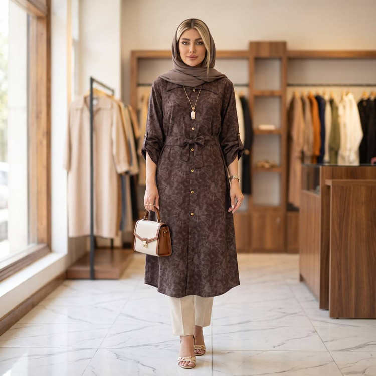مانتو گازوئیلی آوینا ✅با رنگ بندی و کیفیت عالی ✅والی21038