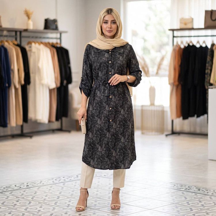 مانتو گازوئیلی آوینا ✅با رنگ بندی و کیفیت عالی ✅والی21038