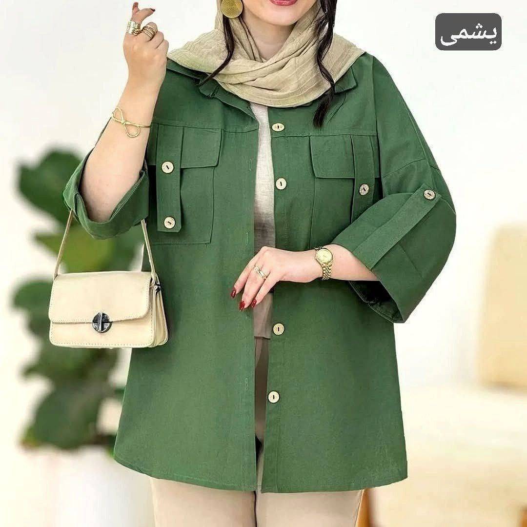 مانتو جیب صلیبی لمپارد🌼با رنگ بندی و کیفیت عالی ✅ شایسته9570