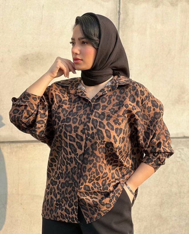 شومیز پلنگی 🌿 با کیفیت عالی ✅ الیش22223