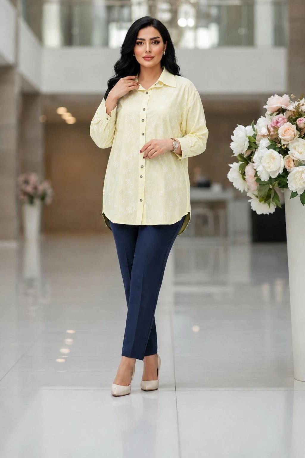 شومیز مانتویی سه گل جنس درجه یک🥰👌🏻کد 22706 آرات