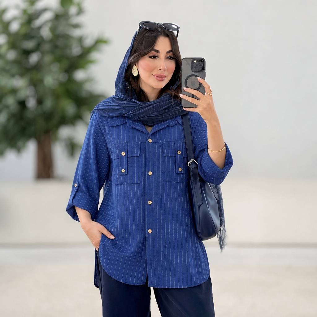 شومیز دیپلمات مهنا 🌿 با رنگبندی و کیفیت عالی ✅والی10369