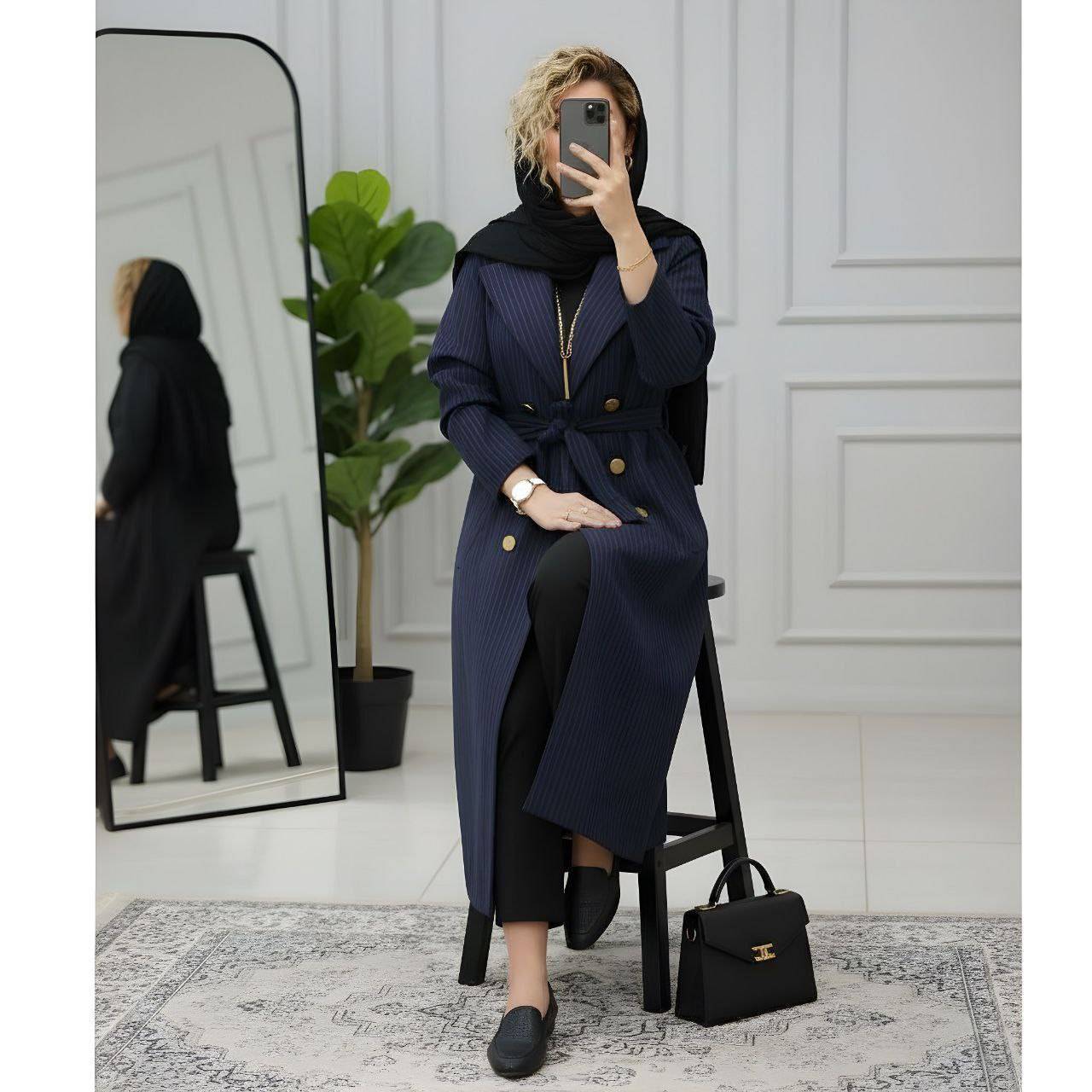 مانتو دیپلمات نگارین🌿 با رنگ بندی و کیفیت عالی ✅ ارغوان100880