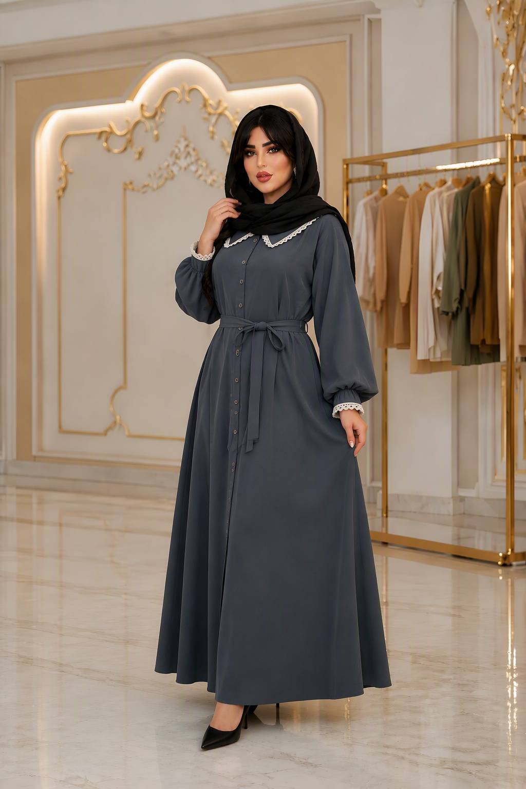 مانتو بلند کمربندار فرشته😍♥✨کد 22998 ناز