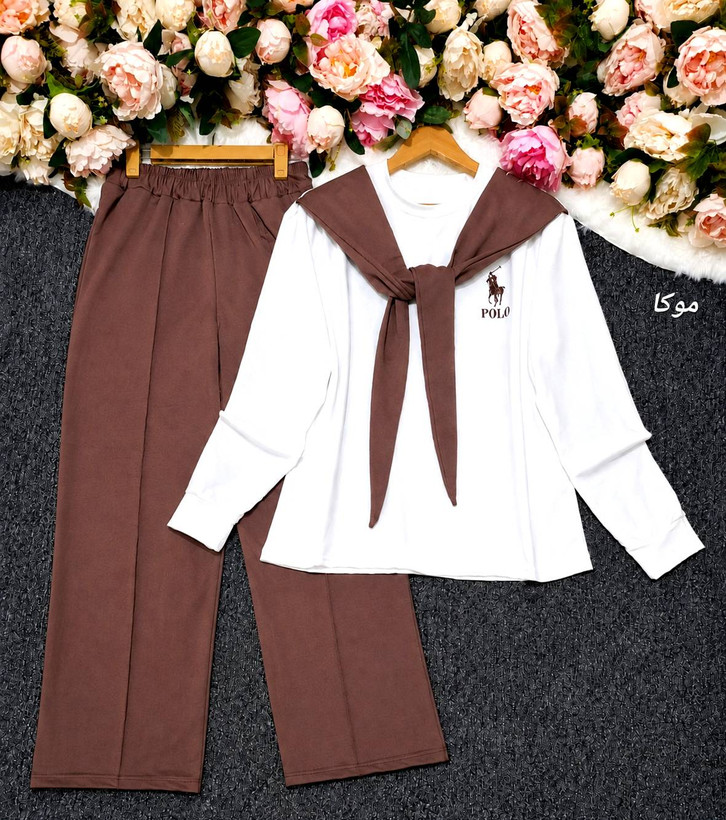 ست شومیز شلوار شالدار polo گلکسی نخ پنبه با کیفیت در رنگ بندی 🌈 🌈 کد ۲۲۴۶۴ مدلند