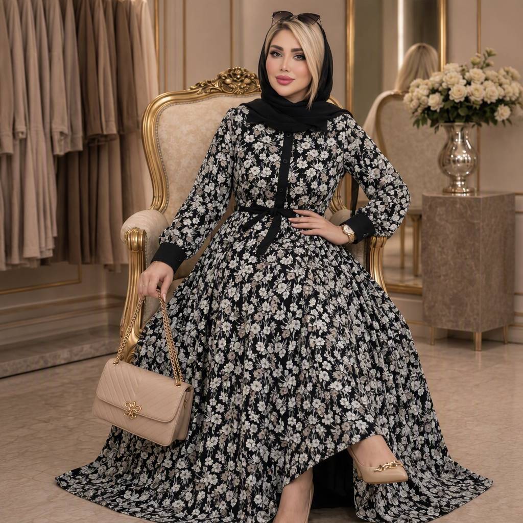 پیراهن بلند حریر ❤️🫀کد23024 ماه