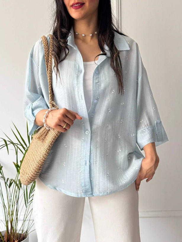 شومیز شیشه ای چنل پری شیشه ای در رنگبندی 🎀🎀کد۲۲۳۷۵ ستشو