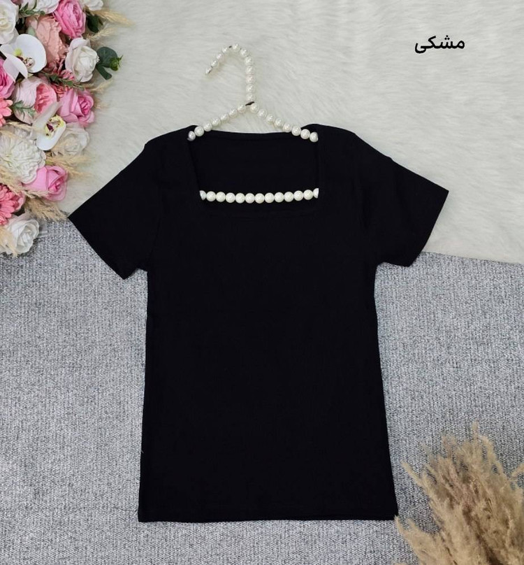 کراپ تیشرت فانریپ یقه خشتی با رنگ بندی و کیفیت عالی ✅ساری23014