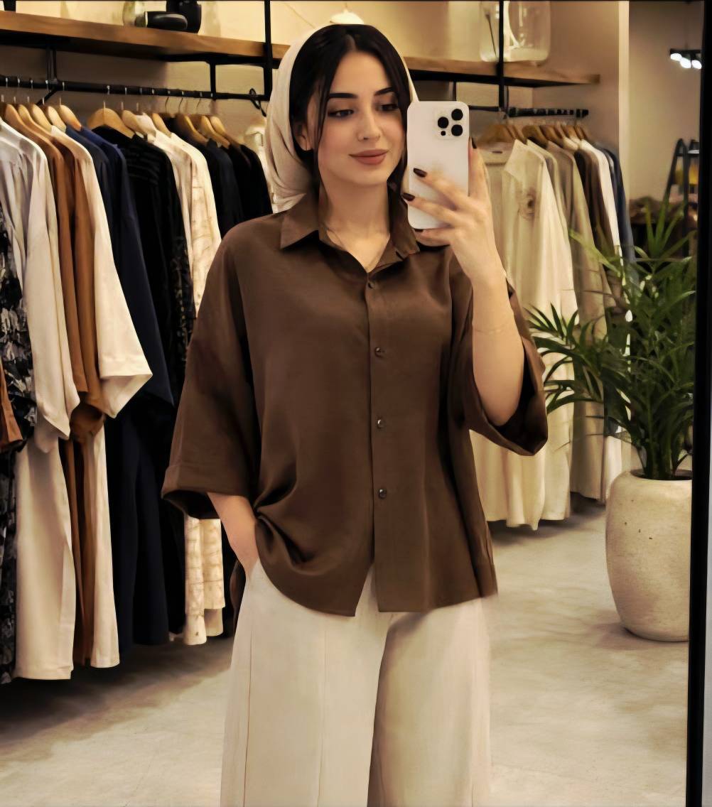 شومیز ریزشی ۵۳۳🌈 با رنگبندی و کیفیت عالی✅ بی بی1078