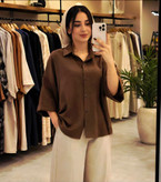 شومیز ریزشی ۵۳۳🌈 با رنگبندی و کیفیت عالی✅ بی بی1078