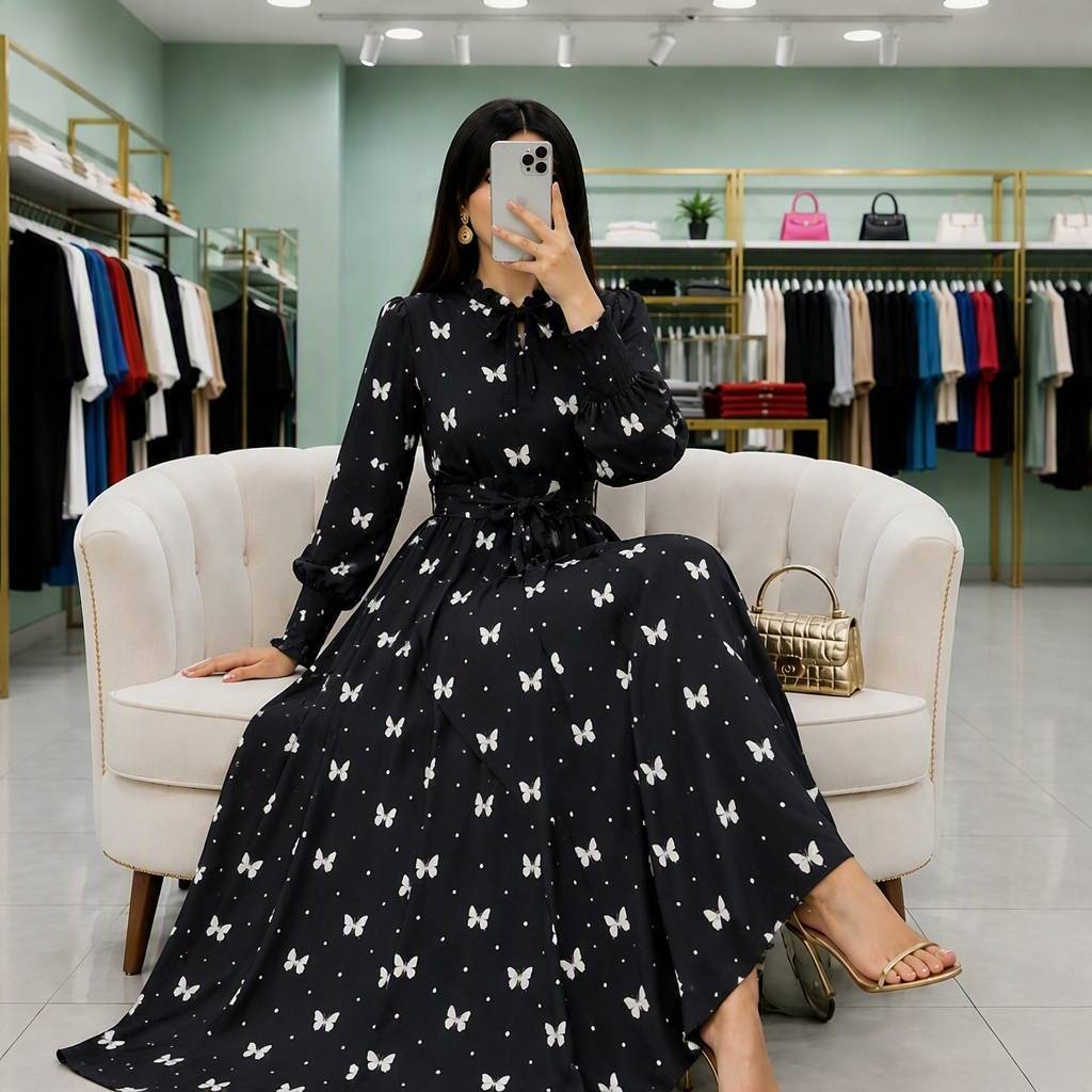 پیراهن یقه چین نازی 🫀🌹کد 23085 کلار