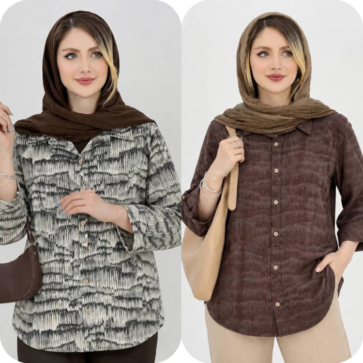 شومیز مانتویی گازوئیلی غزل🌿با کیفیت عالی ✅ والی21180
