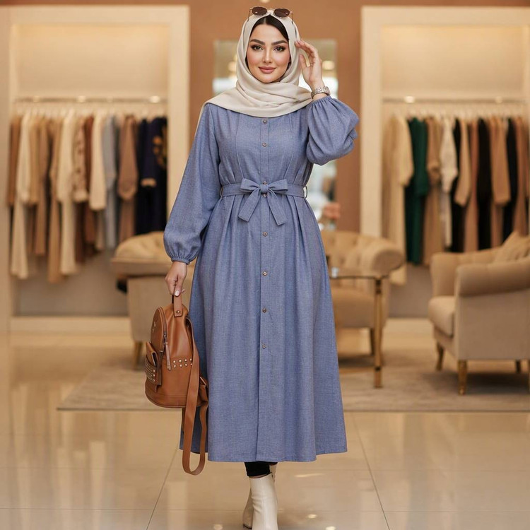 مانتو بلند دنیا 🌈با پارچه شانتون درجه یک و رنگ بندی ✅والی7003