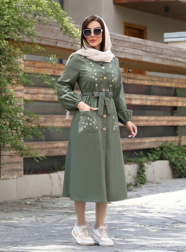 مانتو گلدوزی نهال 🌿 با رنگ بندی و کیفیت عالی ✅والی4654
